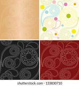 A set of textures with Indian ornaments