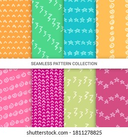 Conjunto de texturas hechas con tinta, patrón transparente, ilustración vectorial