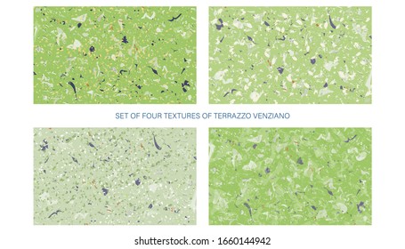 Set textures nature color in the style of terrazzo venziano. Pattern for ceramics marble natural stone