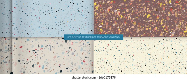 Set textures nature color in the style of terrazzo venziano