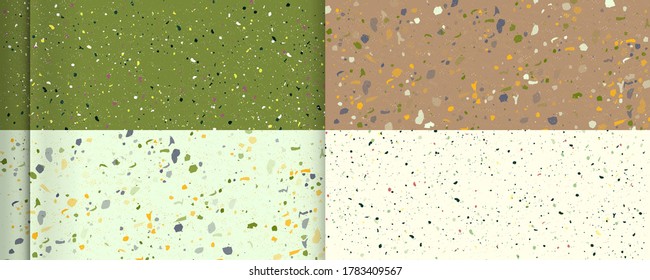 Set textures nature color in the style of terrazzo venziano. Vector texture of natural stone