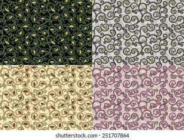 set of textures with an ornate flower