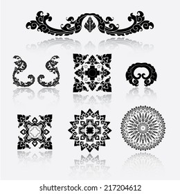 Set of Thai art culture vector,Thai art ornament