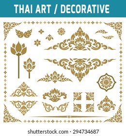 Set of Thai art element. Decorative motifs. Ethnic Art.
Flat icon modern design style vector illustration Thai art concept.