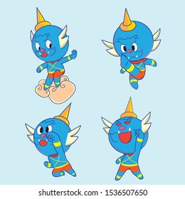 Set of Thai Giant Cartoon