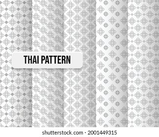 Conjunto de patrones tailandeses de ilustración conceptual abstracta tradicional