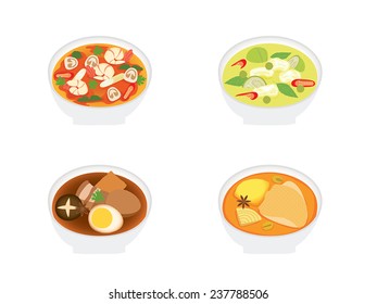 set of thai soups