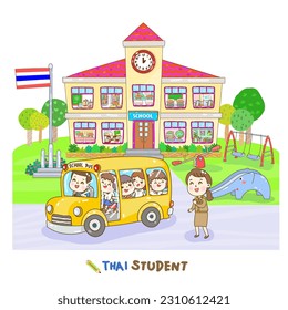 Set Thai Students at School.