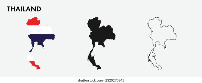 
Set of Thailand map isolated on white background, vector illustration design