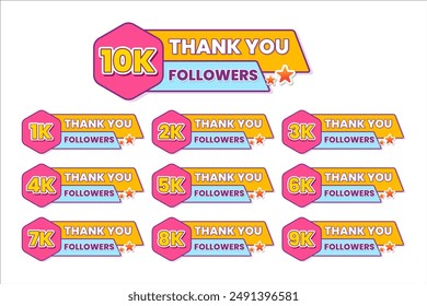 Set Thank you followers thank giving social media community post or Thank you followers peoples