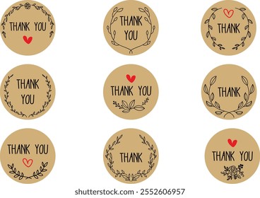 Set of thank you stamps and tags