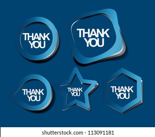 set of thanks you labels sticker, vector
