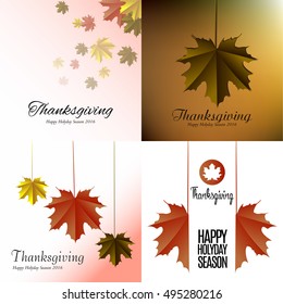 Set of thanksgiving day banners, Vector illustration