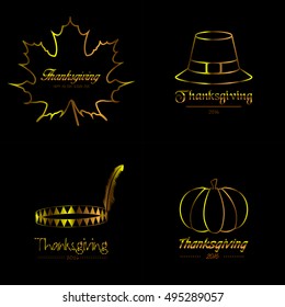 Set of thanksgiving day banners, Vector illustration
