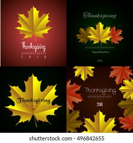 Set of thanksgiving day banners, Vector illustration