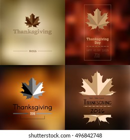 Set of thanksgiving day banners, Vector illustration