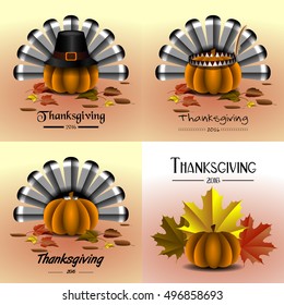 Set of thanksgiving day banners, Vector illustration