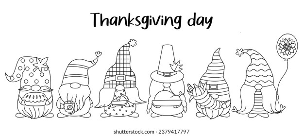 Set thanksgiving day gnomes