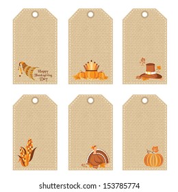 Set of thanksgiving day price tags