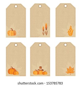 Set of thanksgiving day price tags