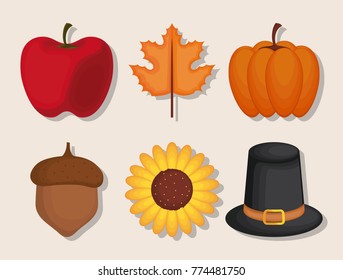 set of thanksgiving holiday season