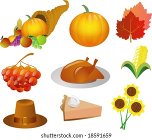 a set of thanksgiving icons