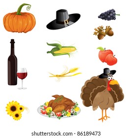 a set of thanksgiving icons