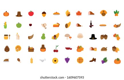 Set of thanksgiving icons - Vector illustration design