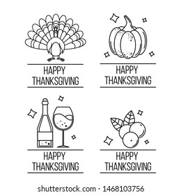 set of thanksgiving logos. Vector illustration for design and web.