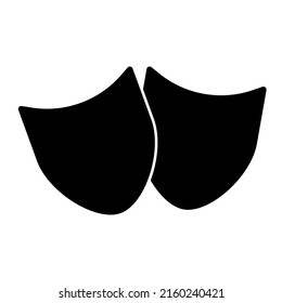 Set of Theater face mask icon, emotion actor comedy and drama symbol, festival sign vector illustration .