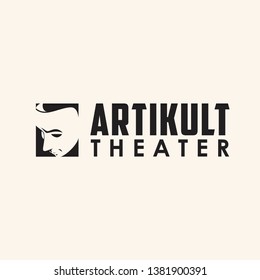 Set Of Theater Studio Logo Design With Comedy And Dramatic Mask