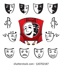 set of theatrical masks