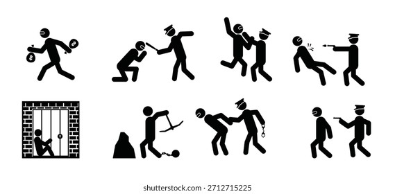 set of theft icons vector illustration