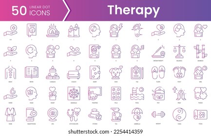 Set of therapy icons. Gradient style icon bundle. Vector Illustration