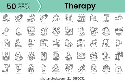 Set of therapy icons. Line art style icons bundle. vector illustration