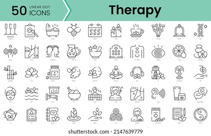 Set of therapy icons. Line art style icons bundle. vector illustration