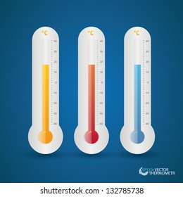 Set of Thermometer Celsius. Vector.