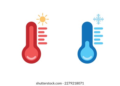 Set Thermometer Icon Isolated On White Background. Vector