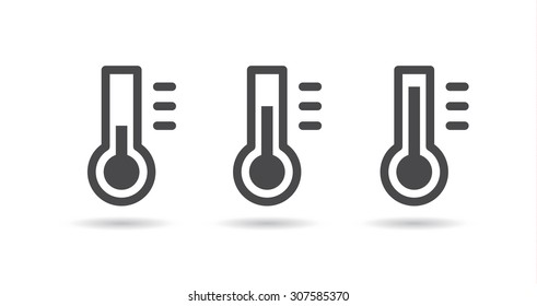 Set of Thermometer icons, Flat design style, vector illustration.