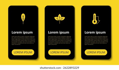 Set Thermometer, Leaf and . Business infographic template. Vector