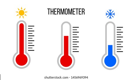 Set of thermometers with different levels.