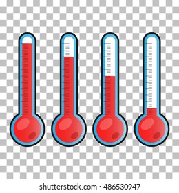 Set of thermometers icons. Vector illustration