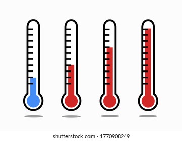 Set of thermometers illustration vector