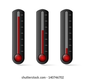 Set of thermometers isolated on white background. Vector illustration