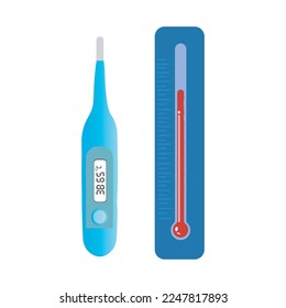 set of thermometers vector art illustration