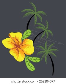 The set of these beaches, coconut trees and flowers.