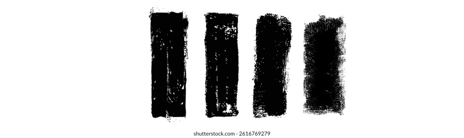 Set of thick brush strokes