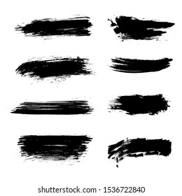 Set of thick brushstrokes.Vector brush stroke background. 