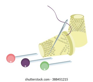 Set thimbles needles pins