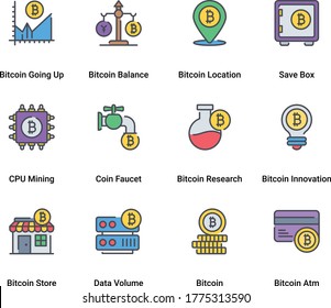 Set of Thin Color Line Stroke Vector Bitcoin and Cryptocurrency Icons. including altcoins, bitcoin wallet, calculator, encryption, decentralized, blockchain, mining, digital money. Mono line pictogram
